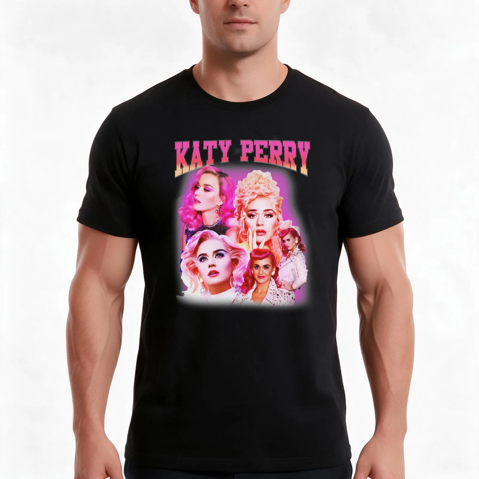 Katy - Perry T-Shirt, Summer Casual Cotton Tee, Oversized Streetwear Tops, Vintage Graphic Print, Loose Fit Short Sleeve