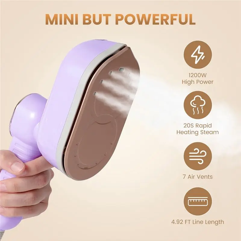 B01C-Hanging Ironing Machine Steam Powered Small Hand-Held Iron Machine Portable Household Ironing Device D US Plug
