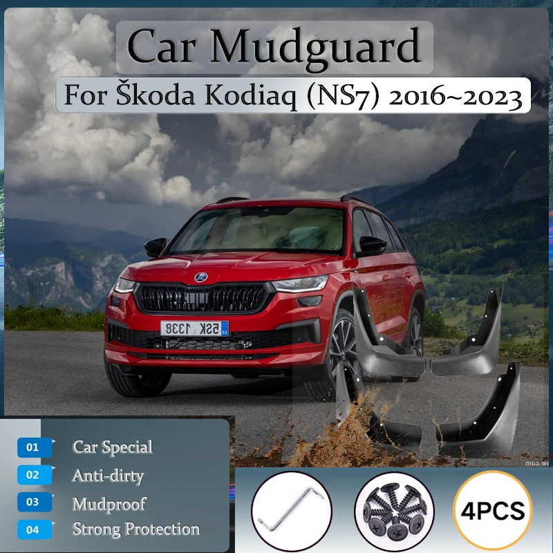 

For Skoda Kodiaq NS7 2016~2023 Universal Car Mud Guards Antifreeze Mudguards Fender flare Mudflaps Mud Flap Set Auto Accessories