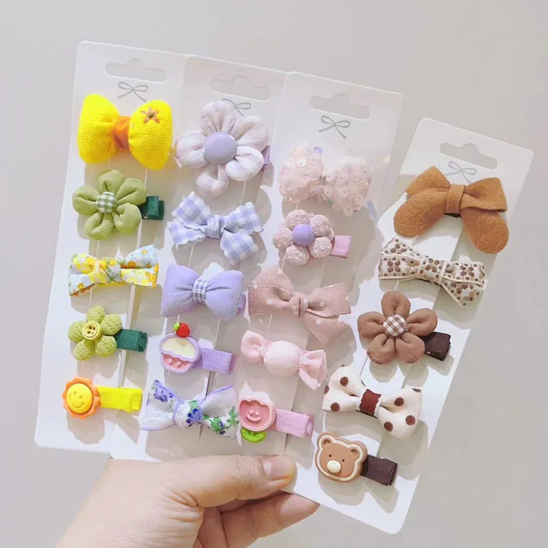 5Pcs Cute pet cats and dogs all wrapped cloth hair clip does not hurt hair cute super germinated safety hair clip