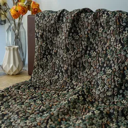 Classic Small Flower Yarn Dyed Jacquard Fabric Women's Spring Autumn Retro Dress Bag Decorative Sewing Fabric 50cmx155cm