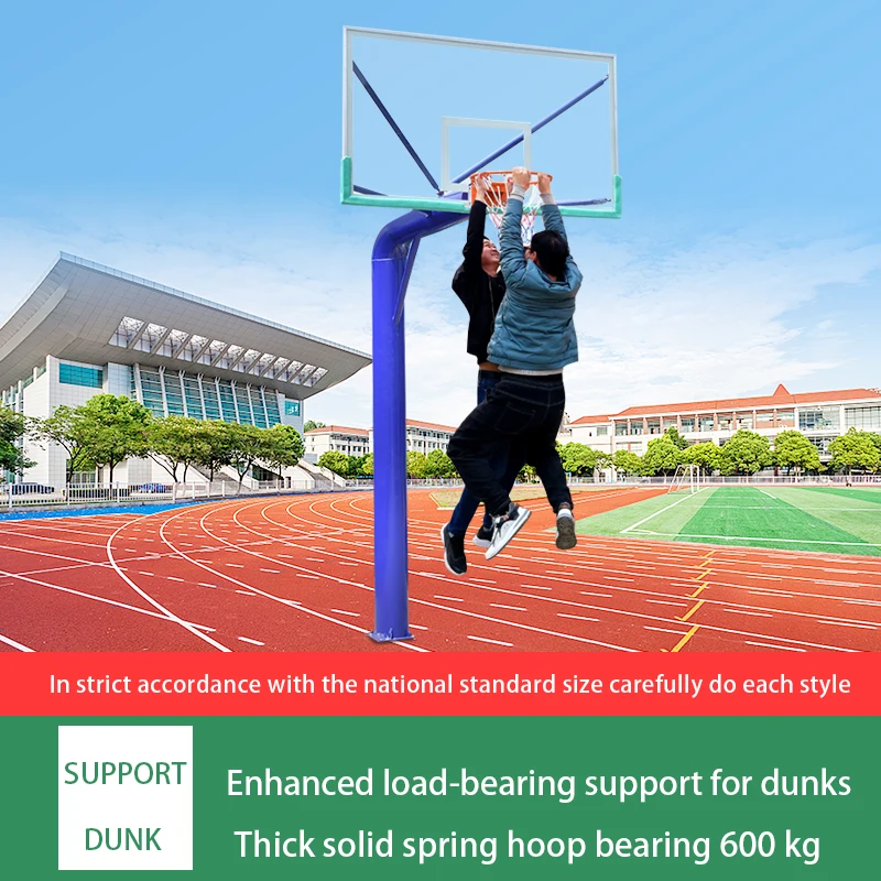 Personalizowany, zewnętrzny, sportowy zestaw do koszykówki dla dorosłych, z okrągłą rurą o średnicy 165 mm, do zabudowy w ziemi.