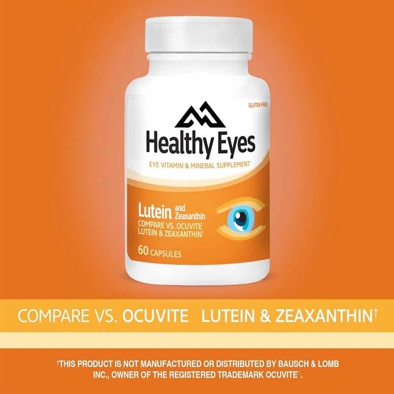 

Healthy Eye Lutein and Zeaxanthin Vegetarian Capsules, 60 capsules with advanced antioxidant formula, support healthy eyes