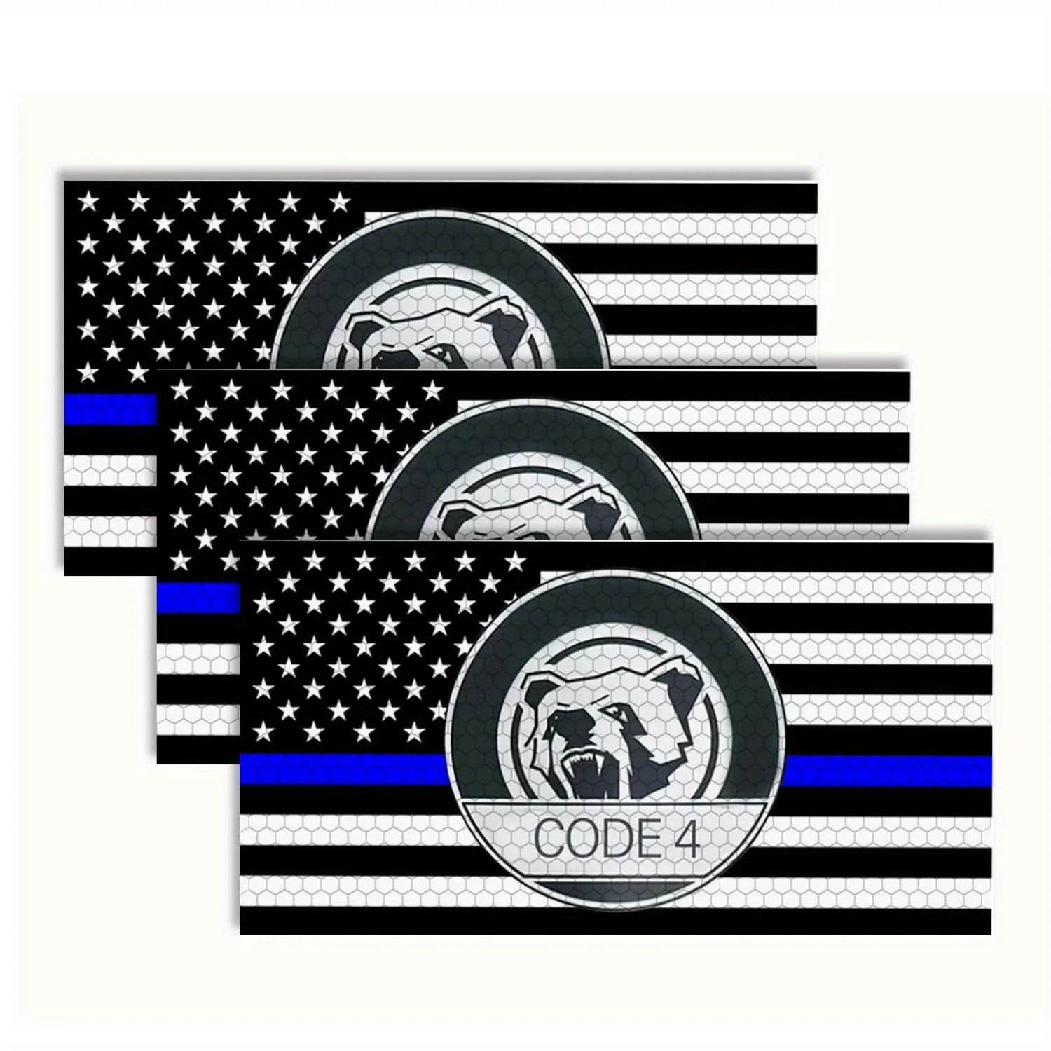 Thin Blue line Sticker Code 4 Car Decal,Police Support Stickers American Flag Thin Blue Line Decal for Cars Trucks Window Laptop