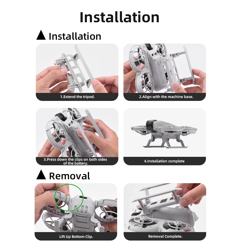 معدات الهبوط ل DJI Neo الارتفاع موسع الهبوط الساقين طوي الإفراج السريع حماية ترايبود ل DJI Neo ملحقات طائرة بدون طيار