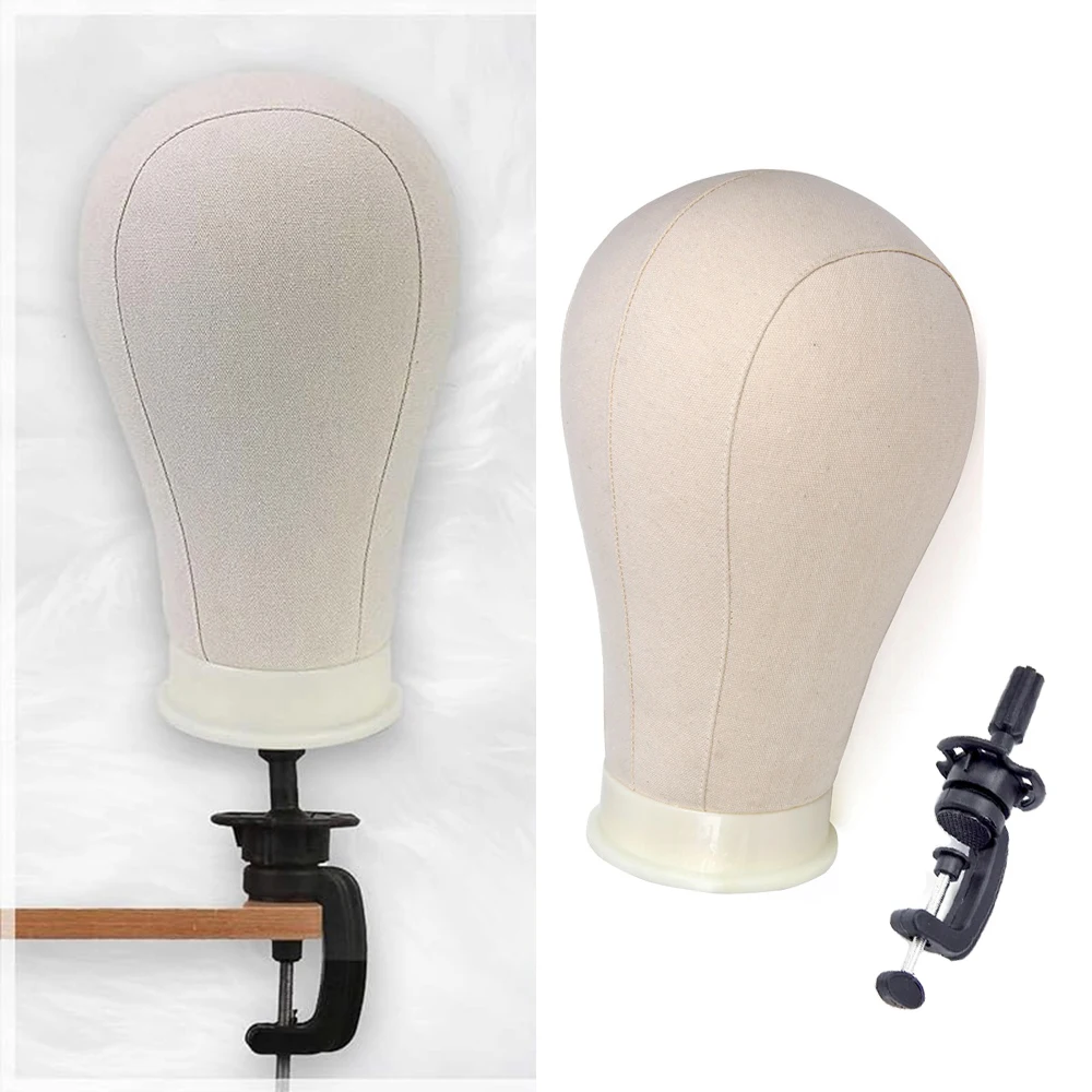 

Canvas Block Mannequin Head, Durable Canvas Wig Head for Wig Making Styling Display, Pro Mannequin Head with Wig Stand Holder