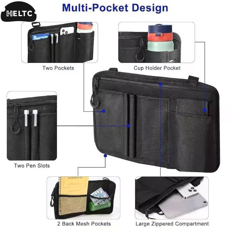 Bolsa de viaje para silla de ruedas, bolsa lateral con portavasos, bolsa para silla de ruedas para personas mayores, silla de ruedas eléctrica para exteriores, para bebidas y teléfonos, 1 unidad
