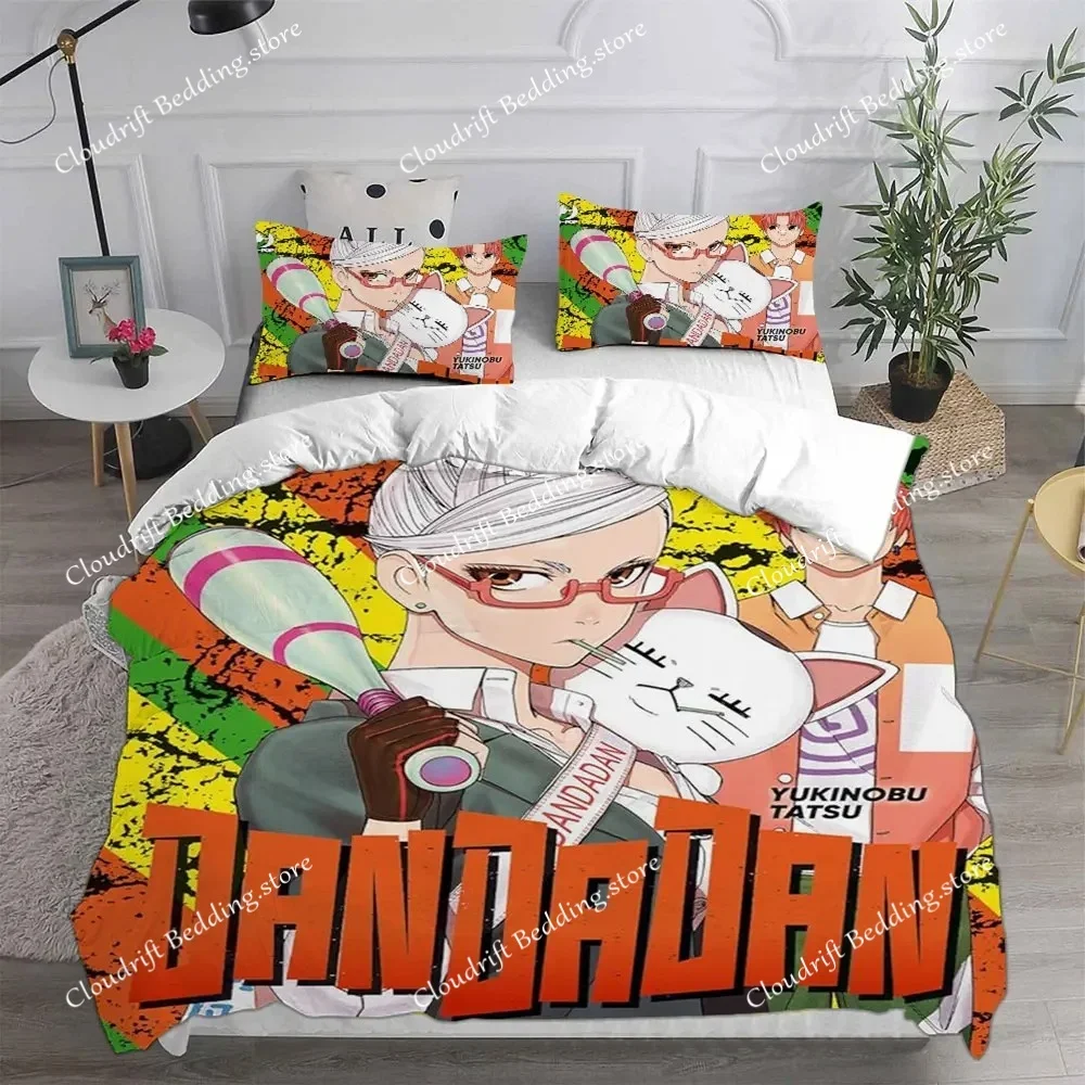 

New Anime DAN DA DAN Cartoon Printed Bedding Sets Exquisite Bed Supplies Set Duvet Cover Bed Comforter Set Luxury Birthday Gift0