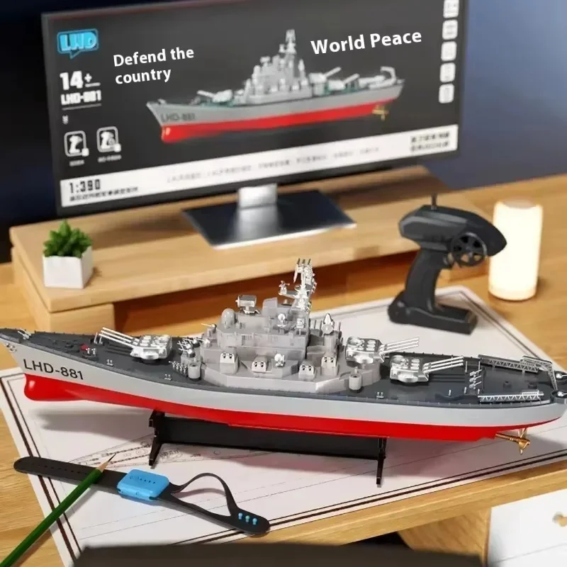 2024 New Product In Stock 1:390 With Watch Remote Control Warship Simulation Military War Model Youth And Adult Toy Gifts