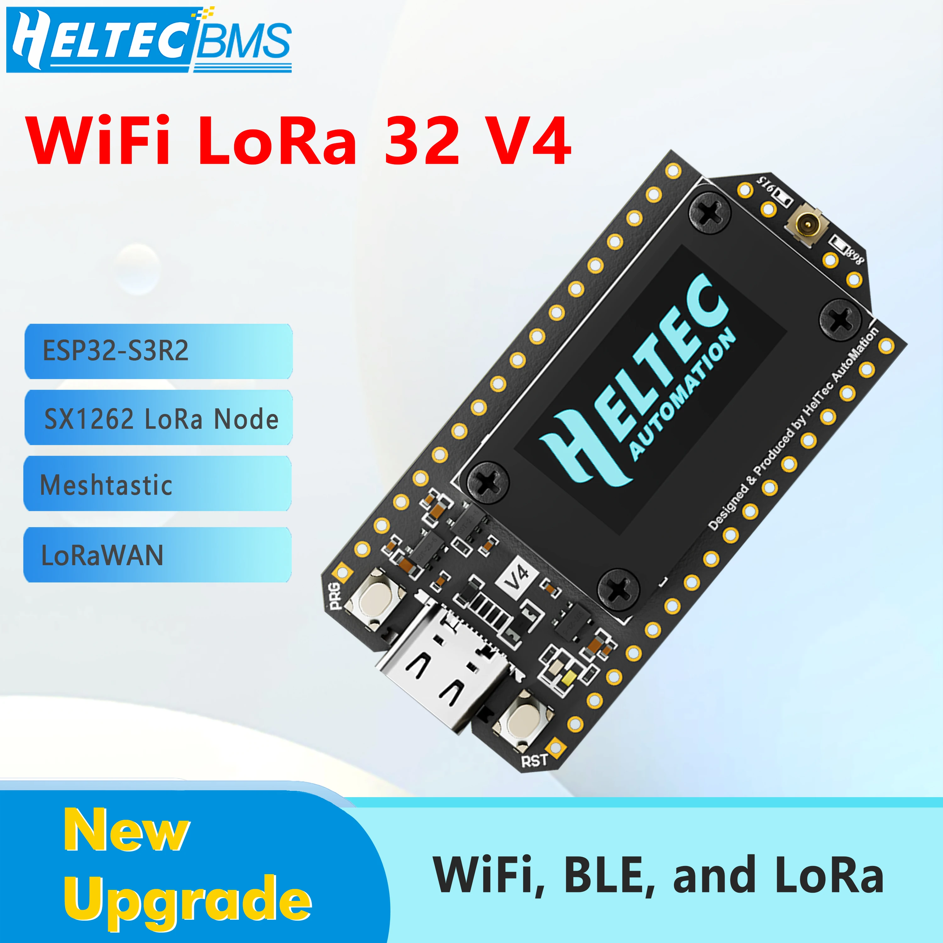 New Upgrade WiFi LoRa 32(V4.3) ESP32S3+SX1262 BLE LoRa Node, Meshtastic and LoRaWAN Compatible 28dbm Transmission Power