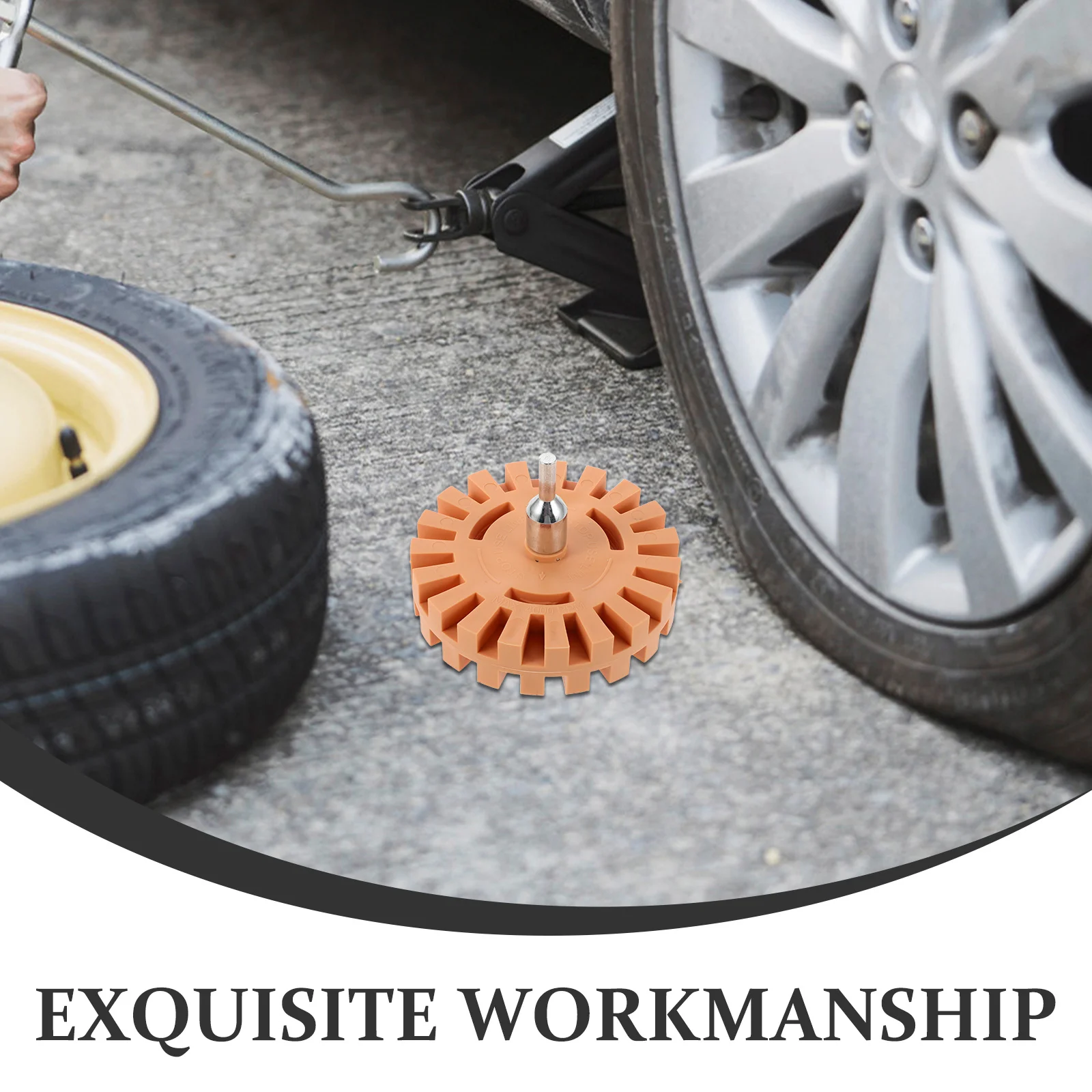 2 Stuks Rubber Gum Wiel Gekartelde Decal Remover Boor Attachment Auto Lijm Remover Tool Voor Vinyl Tapes Motorfietsen Rvs