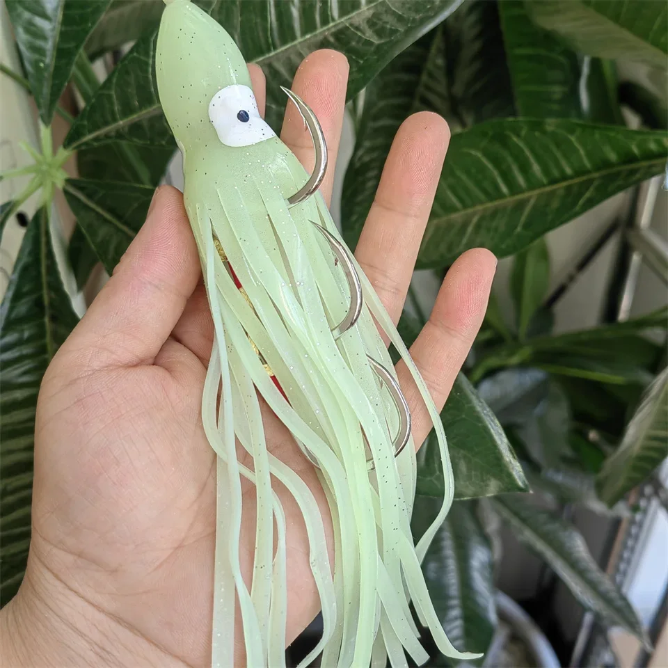 MUKUN крючок для отсадки осьминога, мягкая приманка для рыбалки, джиг для троллинга, резиновая юбка в виде кальмара, искусственная приманка для тунца Wahoo, парусная приманка для палтуса