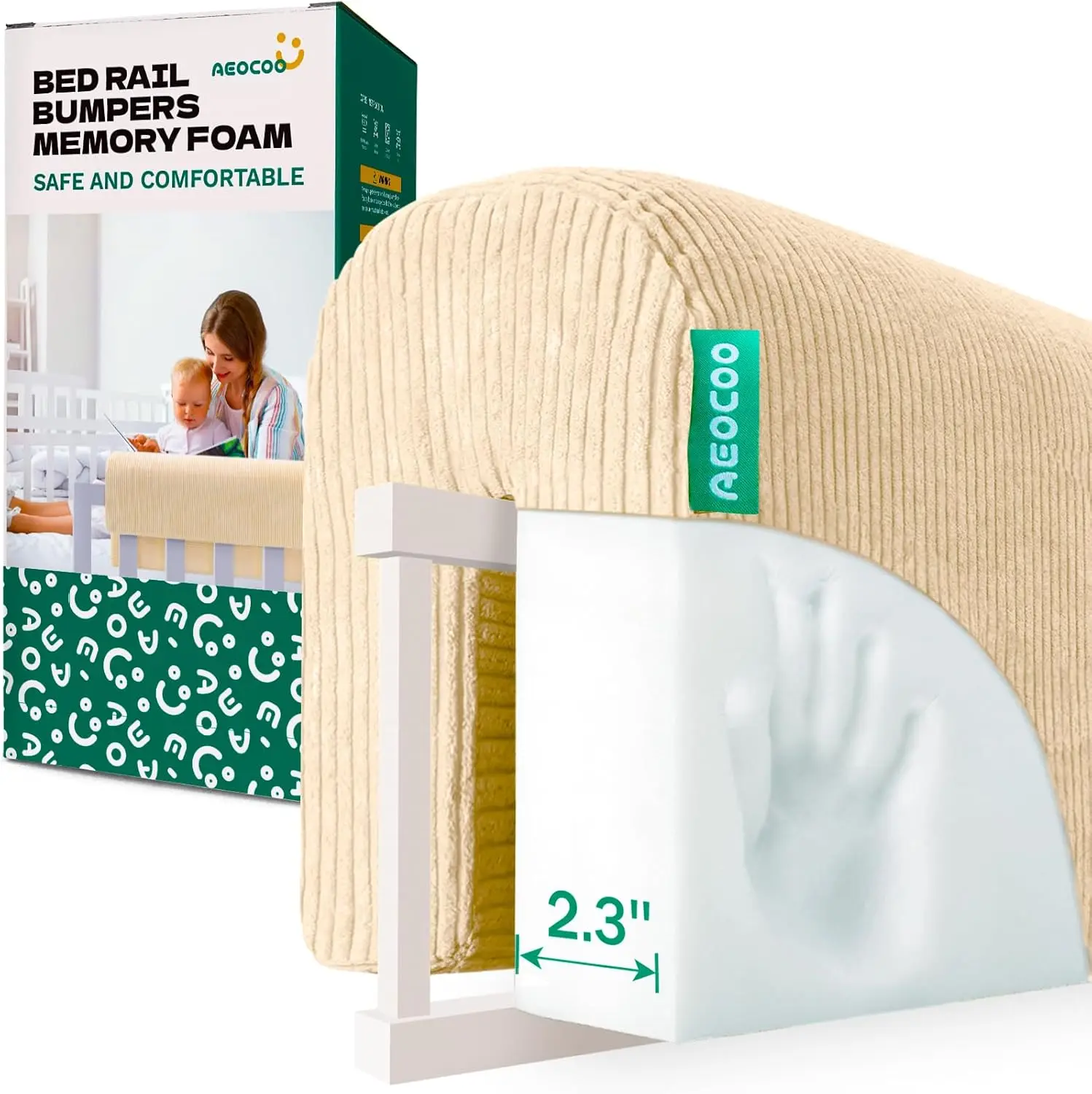 

Bed Rail For Toddlers, Bed Bumpers For Toddlers, Bunk Bed Accessories Protector, Tool-Free Install With Soft Memory Foam -