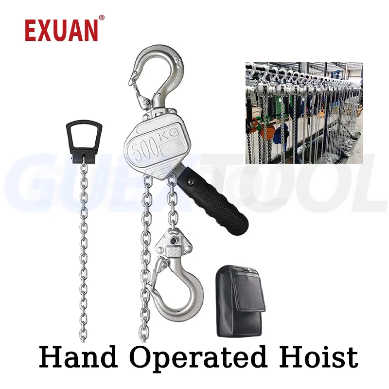 0.5T Aluminum Alloy Portable Mini Crane Strong Load Bearing Hand Board Gourd Micro Hand Cranked Lifting Hoist Small Lever Blocks