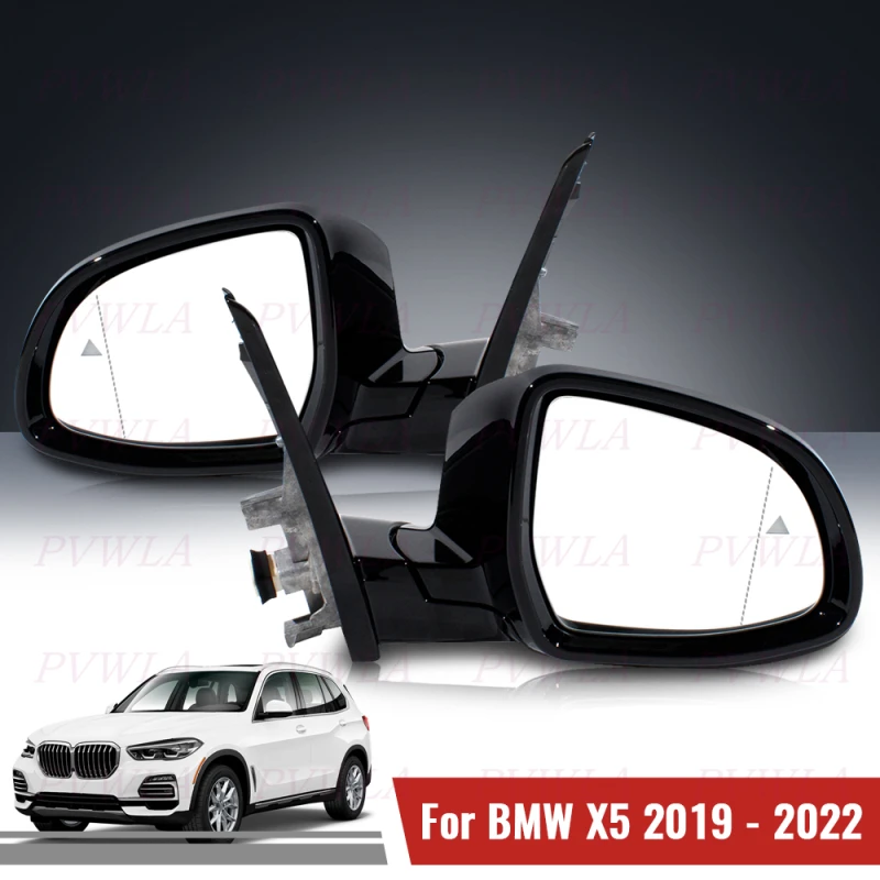 

5Pin White Painted Blind Spot Memory Power Fold Turn Lamp Rear Mirror Assembly For BMW X5 F15 2019 2020 2021 2022Car Accessories