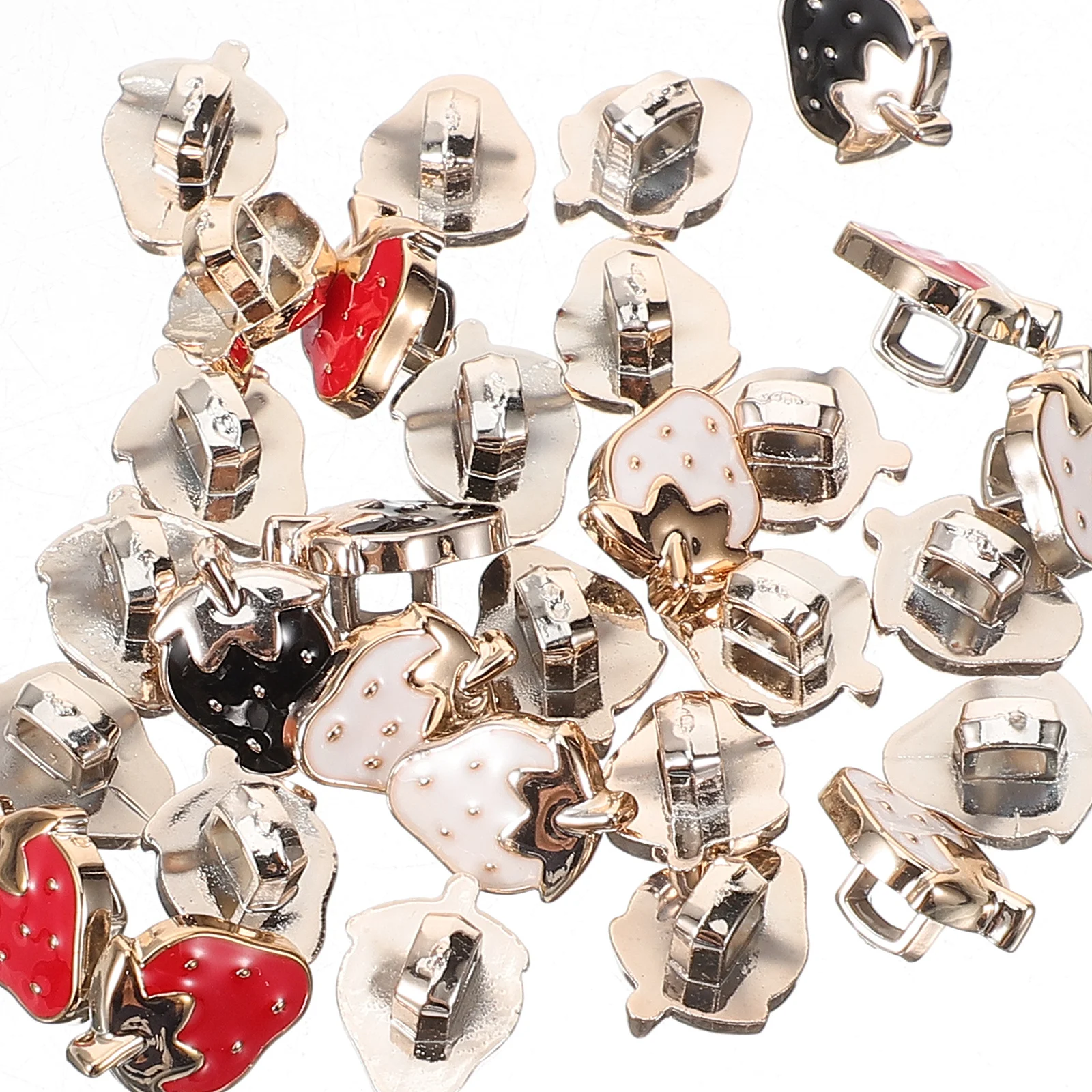 

30 Pcs Strawberry Buttons Resin Cartoon Accessory for Sewing Craft Fashion Design Pin Adorable Garment Decor