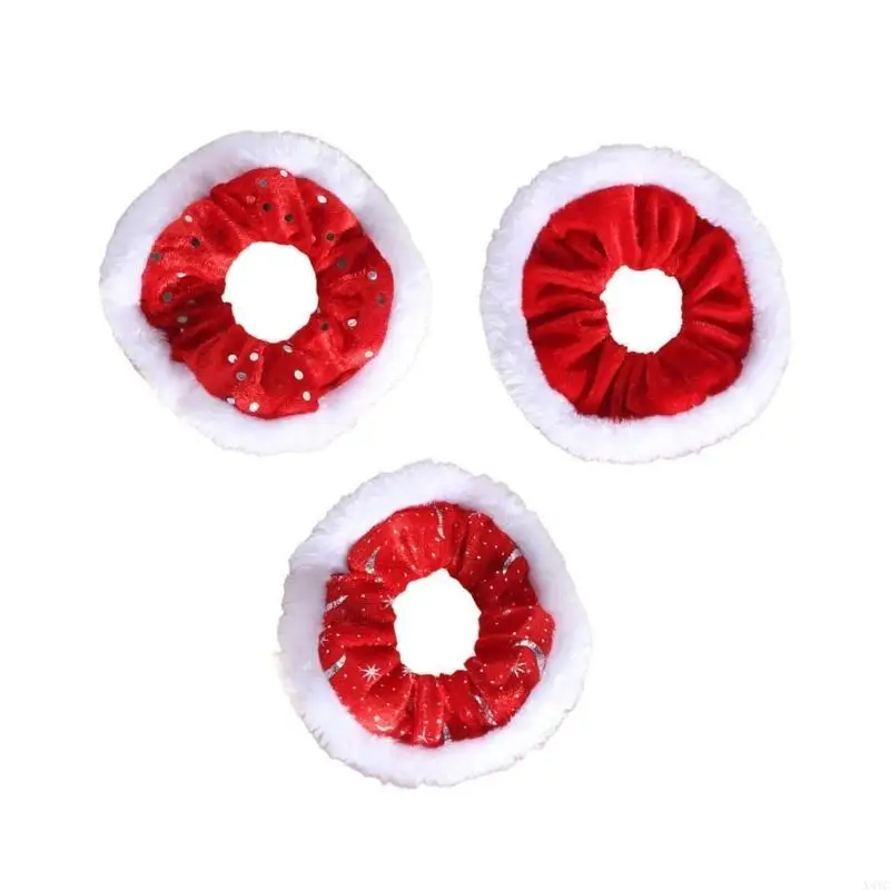 

X4YC Holiday Theme Elastic Hair Bands Scrunchies for Party Gathering Hair Decors 3PCS