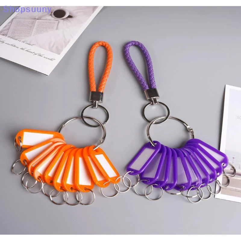 [SU]Leather Handheld Classification Key Card 10 Signboards Keychain Hanging Handheld Keychain Rentals Labels Storage Tags[SU]