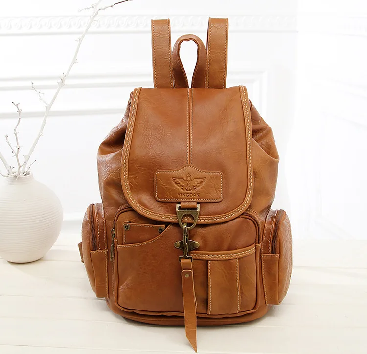 New Arrival Men Backpack Vintage High Quality Leather Male Korean Student Backpack Large Boy Business Laptop School Computer Bag