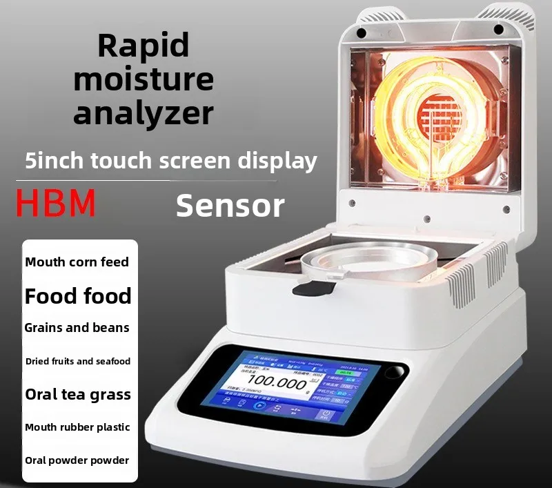 

Быстрый галогенный анализатор влажности для кормов, пищевых продуктов, кукурузы, шлама: тестер влажности и содержания твердых веществ