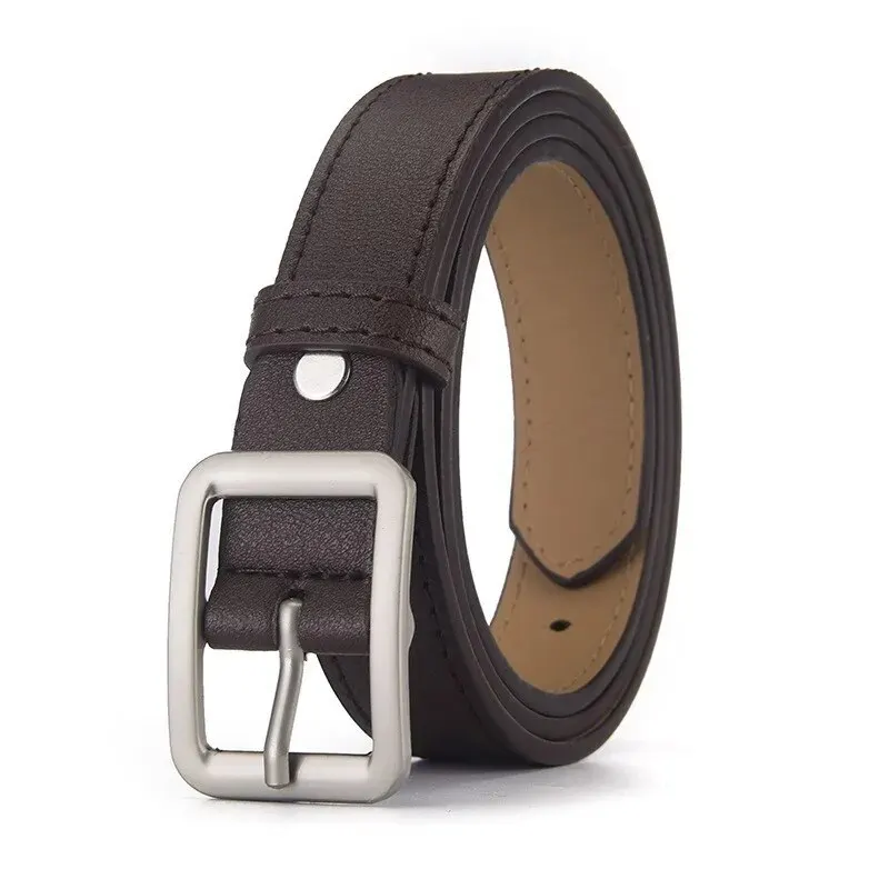 1pc Women's Belt Trendy Square Buckle Belt High End Genuine Soft PU Leather Belt Paired with Skirt Work Pants Jeans Belt Unisex image 5