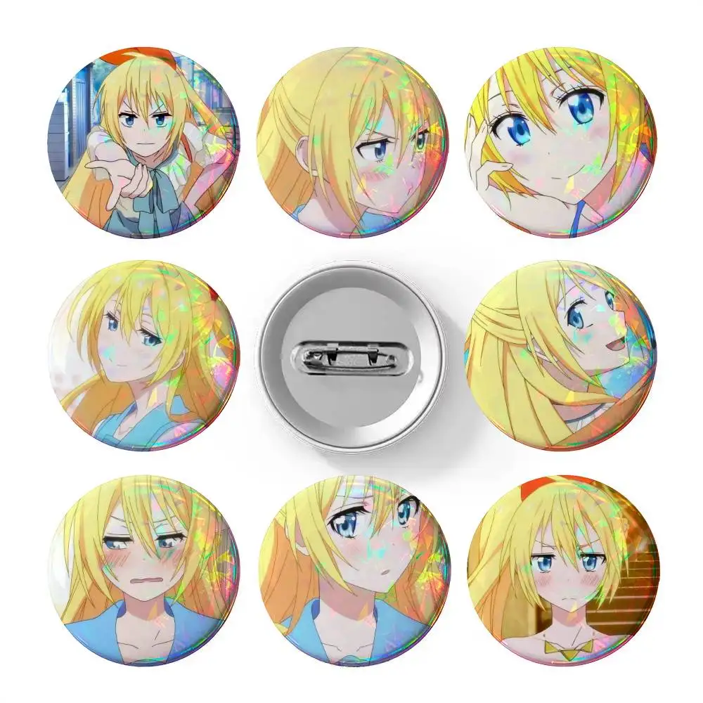 Nisekoi Chitoge Kirisaki Anime  Badges 25 32 44 58 75 mm Round Cosplay Pin Bag Decor Fans Collect Friends Gifts Brooch Souvenir