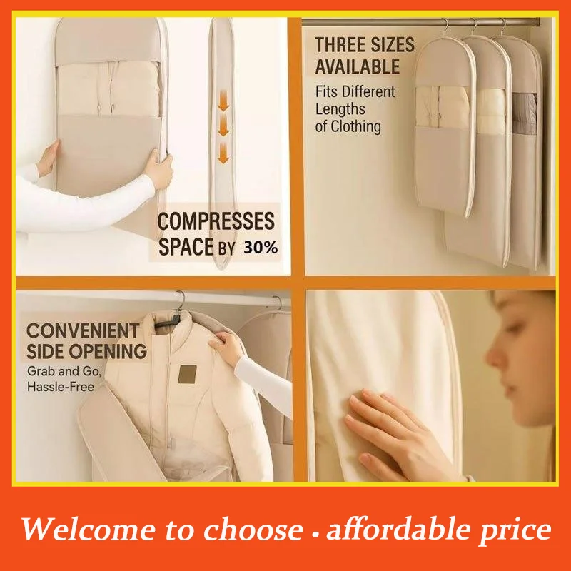{}Clothing Compression Bag Wardrobe Organizer Down Jacket Compression Storage Bag Dust Cover Closet Clothes Organizer Bag