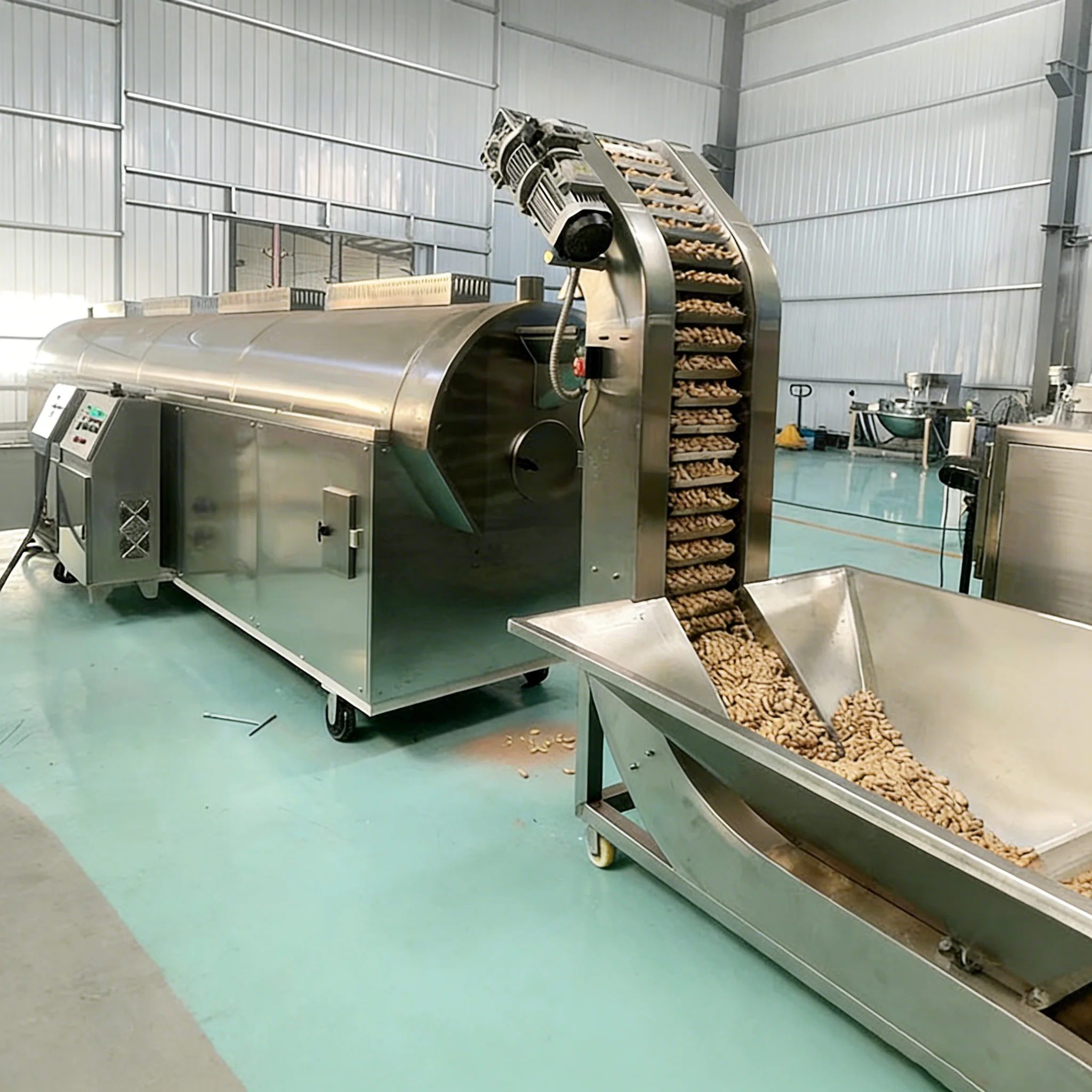 Máquina Continua para Asar Nueces, Pimientos, Anacardos y Castañas