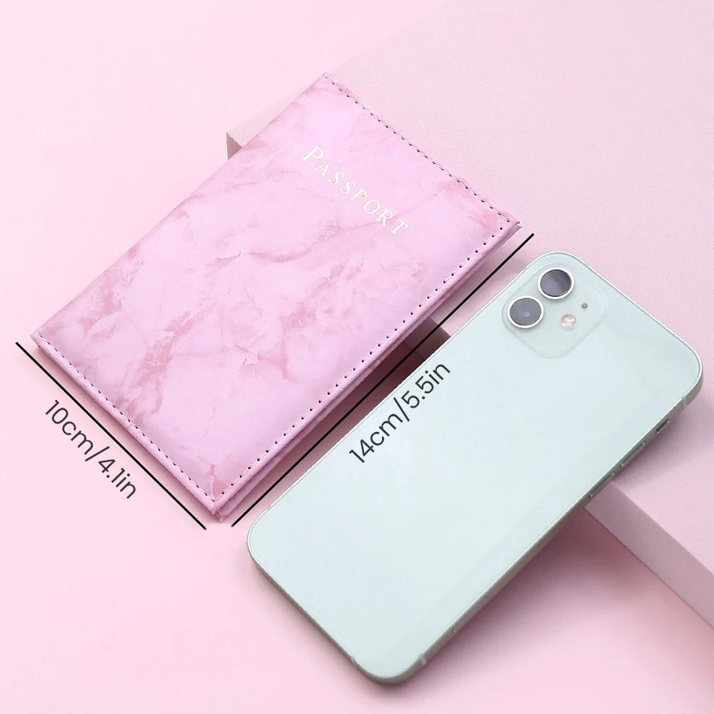 Fashion Women Men Passport Cover Pu Leather Marble Style Travel ID Credit Card Passport Holder Packet Wallet Purse Bags Pouch