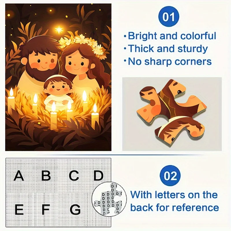 19.7X27.6인치 크기의 가족 테마 퍼즐 1000개 세트, 부모와 어린 아이들의 매력적인 만화 장면이 특징