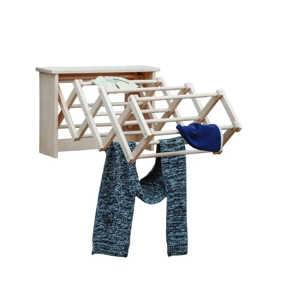 

Большая настенная сушилка для одежды Сверхмощная твердая древесина клена, складная, складная, складная до 25 x 20 x 8, ручная работа, встроенная в США, незавершенная