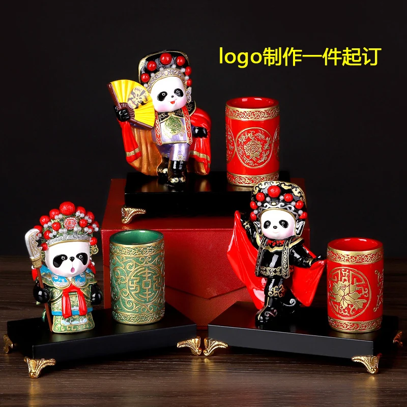 

Chinese style Peking Opera pen holder, panda overseas gifts for foreigners, traditional foreign affairs business