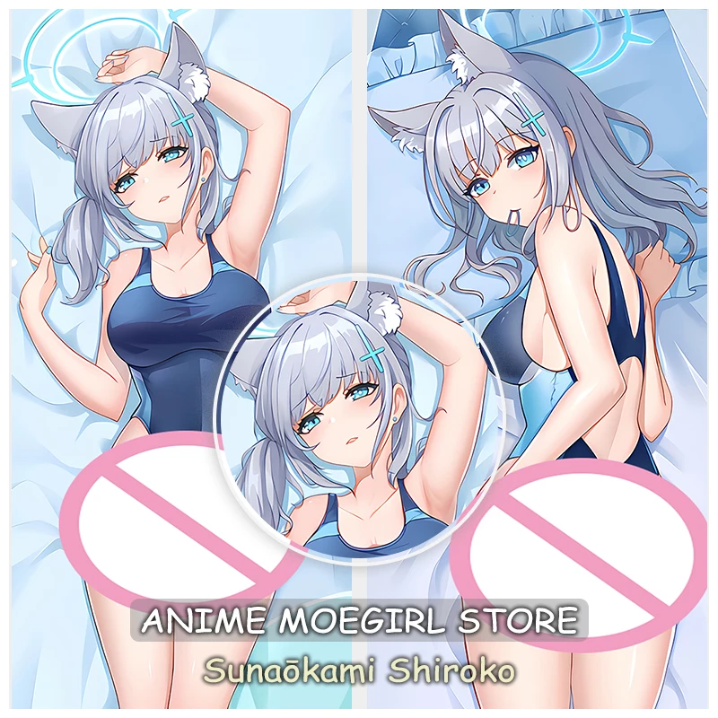 

Kawaii Sunaokami Shiroko Cartoon Bodypillow Cover Game Blue Archive Anime Dakimakura Pillowcase Decoration Custom Cushion Covers