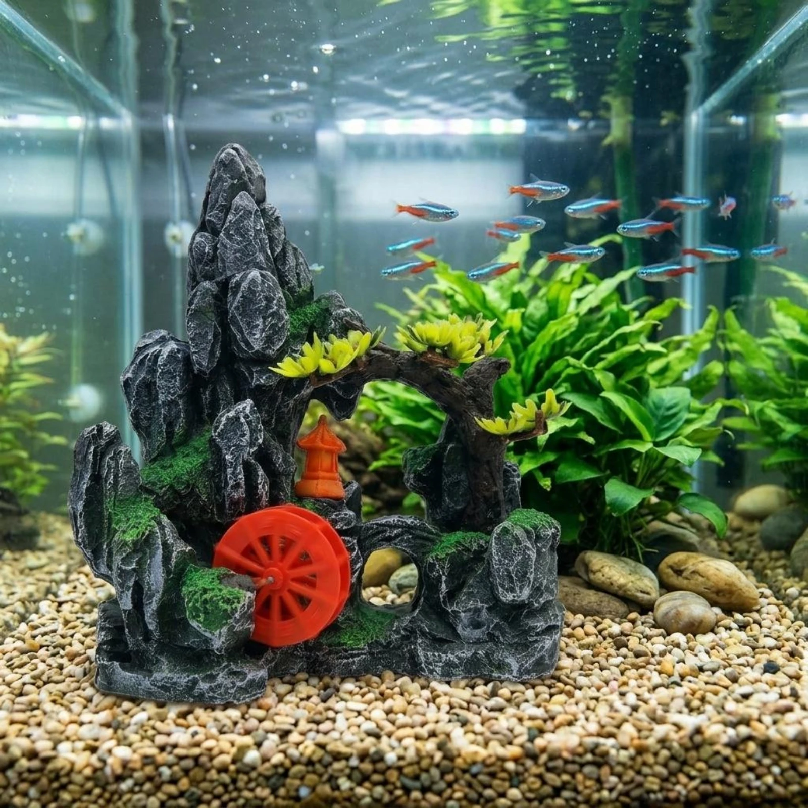 Adorno de Rueda de Agua para A - Aquarium Fish Low Maintenance reseña y precio