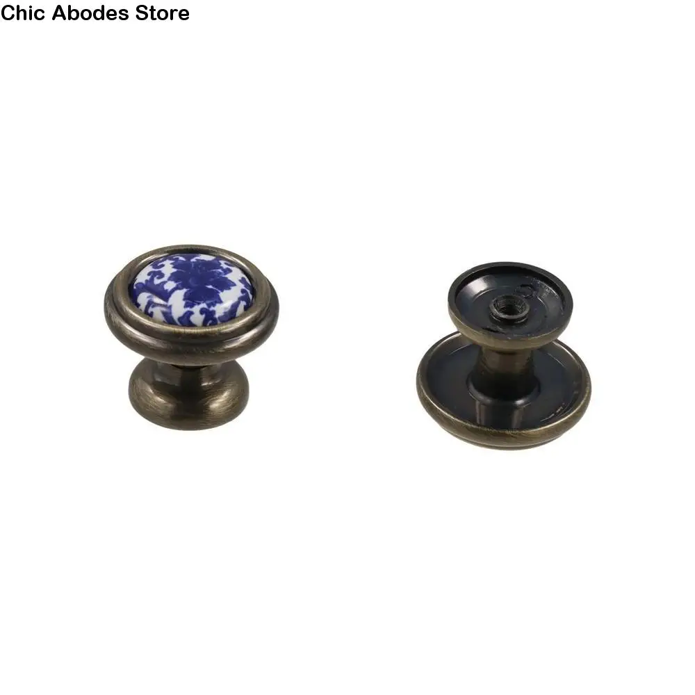 

76mm/96mm/128mm 1Pcs Creative Antique Blue And White Furniture Pull Handles Dresser Cabinet Handles Door Handle Drawer Knobs
