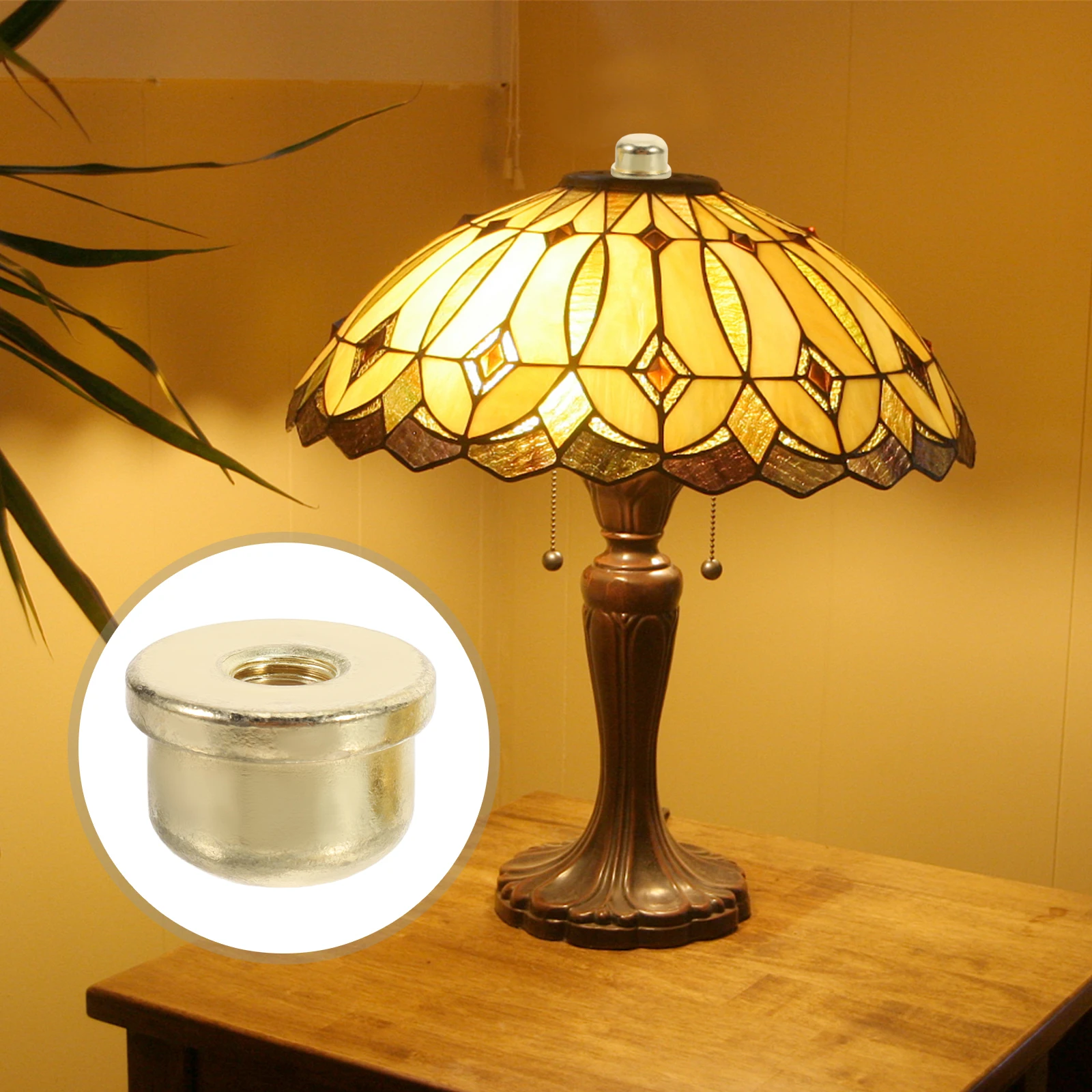 

2pcs Lamp Finial Brass Adapter Harp Cap For Lamps Lighting Accessories Decorative Durable Shade Holder Tapped Screw Connector