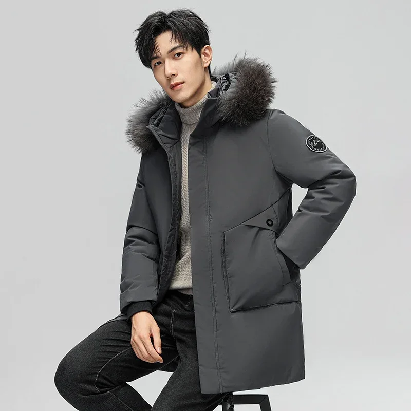 เสื้อผู้ชาย Casual Hooded Cotton Coat แฟชั่นขนาดใหญ่หนาหลวมผู้ชาย Parkas Coat ใหม่ยาวสบายๆหนาเสื้อแจ็คเก็ต