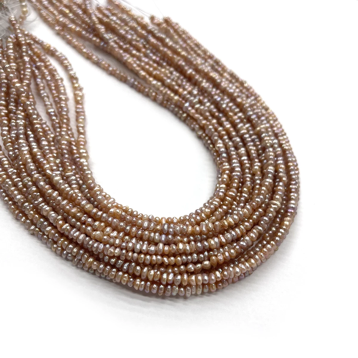 3-4mm Zufällige Rosa-Lila Unregelmäßige Süßwasserperlen Halbfertige Perlenkomponenten für Handgemachte DIY-Schmuck- und Bastelprojekte – Detail 5