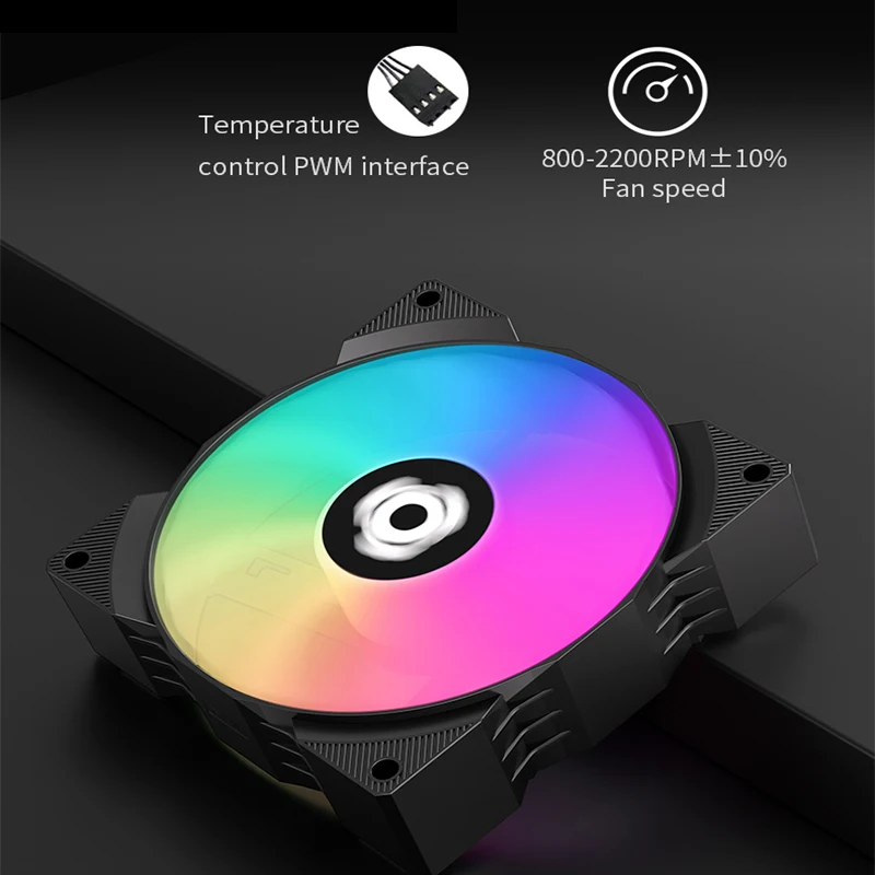 TEUCER T9025 9 ซม.PC Case พัดลมระบายความร้อน 5V3PIN ARGB 800-2200RPM คอมพิวเตอร์แชสซี PWM อุณหภูมิอัจฉริยะควบคุมพัดลมระบายความร้อน
