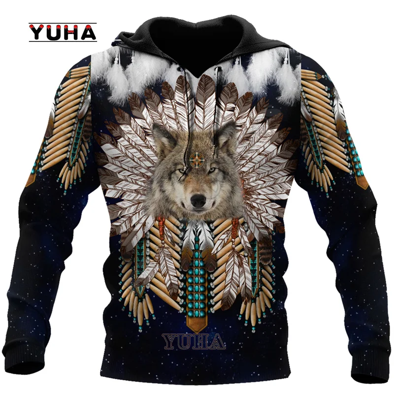 Spring Autumn  3Dprint New fashion Newest 3Dprinted Native Pattern\\Wolf  Culture Art Harajuku Premium Streetwear Unique Unisex H