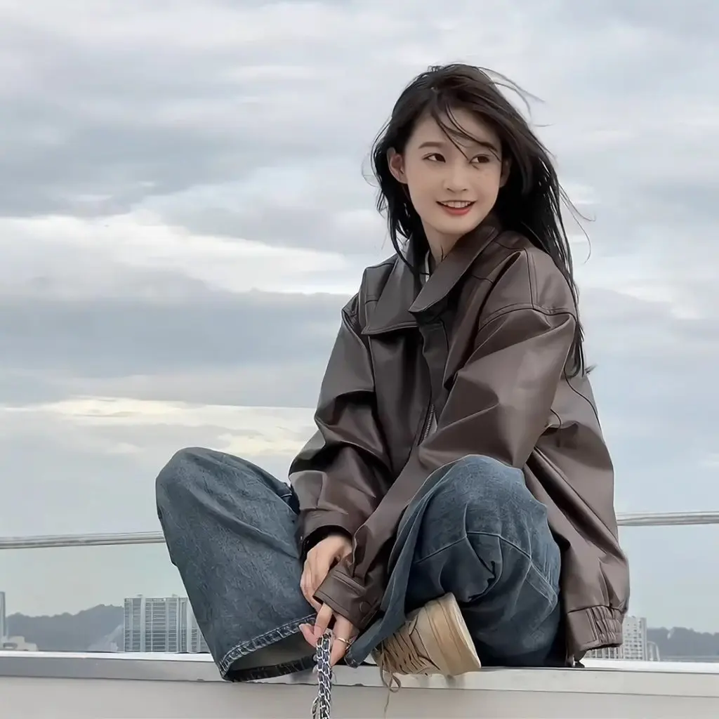 Women's Short Leather Jacket New Spring Autumn Motorcycle Maillard Wear Small Size Women's Outerwear