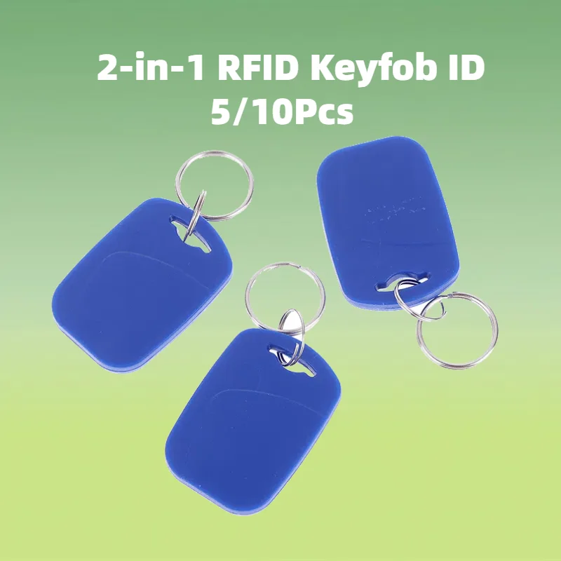 5/10Pcs 2 In 1 RFID Keyfob ID 125KHz T5577 +IC 13.56MHz Dual Chip Frequency UID Rewritable Replicable Access Control Key Tags
