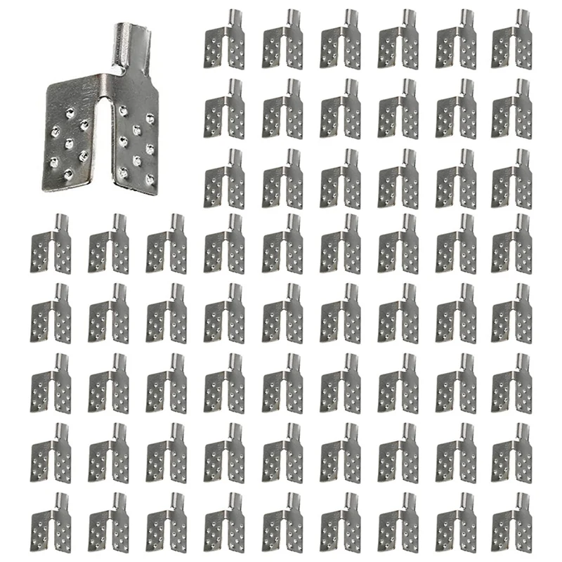 160Pcs Carbon Thermal Film Clamp Connector, Warm Floor Copper Plated Silver Clip Accessories, Floor Heating Film Clamp