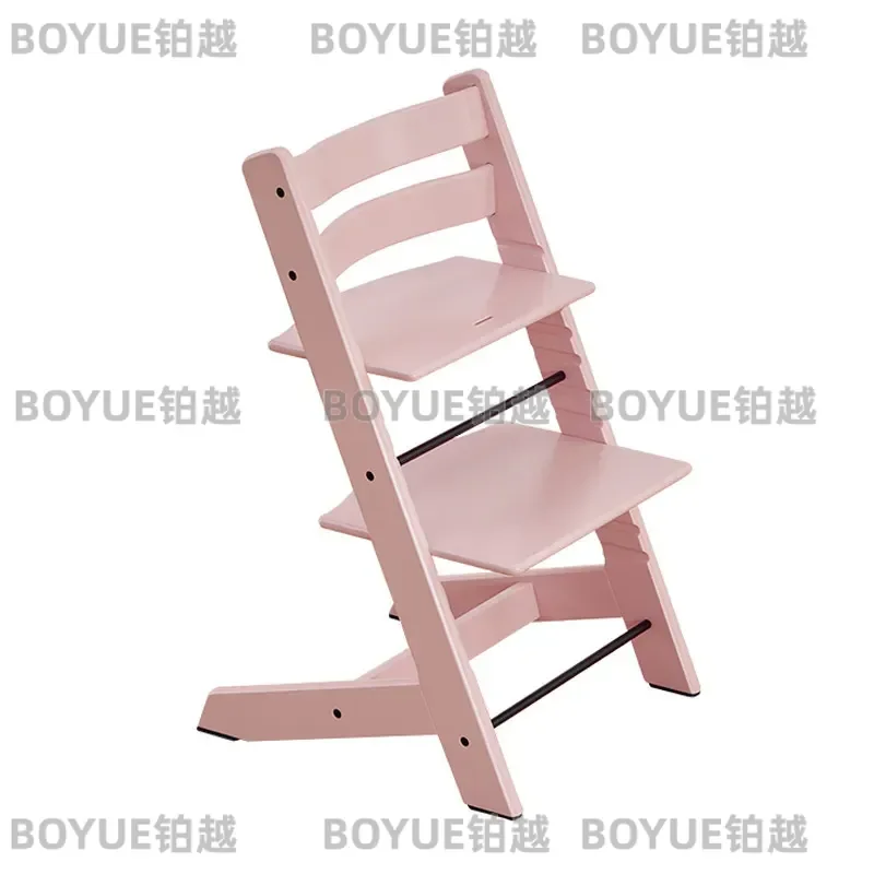 Adjustable Beech Solid Wood Kids Dining Chair Ergonomic Baby Feeding Seat Toddler Learning Table Chair Multifunctional Growth