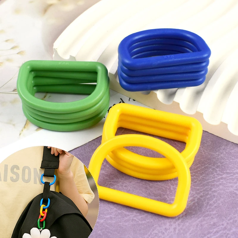 

20-50P Sewing Plastic D Rings Buckles 32/38mm Handbags Bag Strap Loop Hook Luggage Buckle Ring for Keychain DIY Bags Accessories