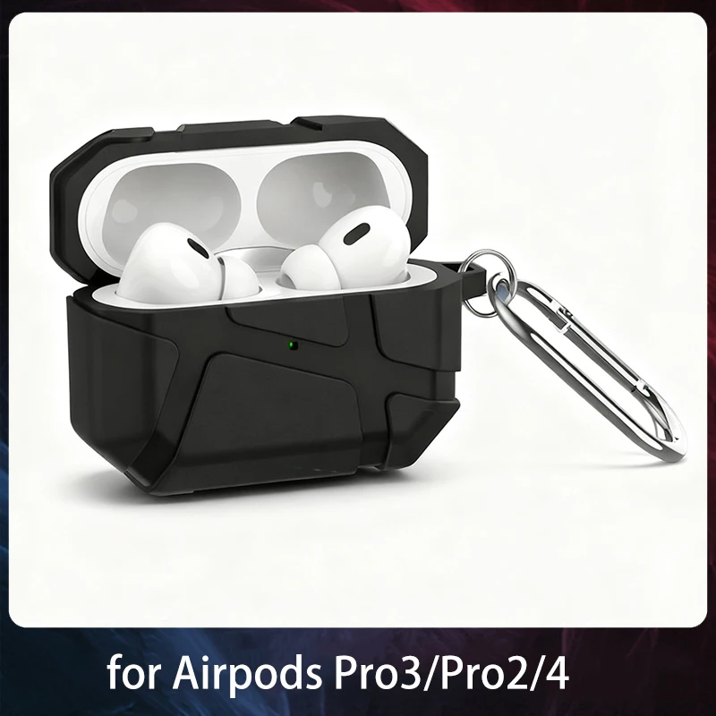 Earphone Cases for Airpods Pro 3 2025 Funda Coque for Airpods Pro 3 2 4 Pro3 Cover With Hook Luxury Protective Shell