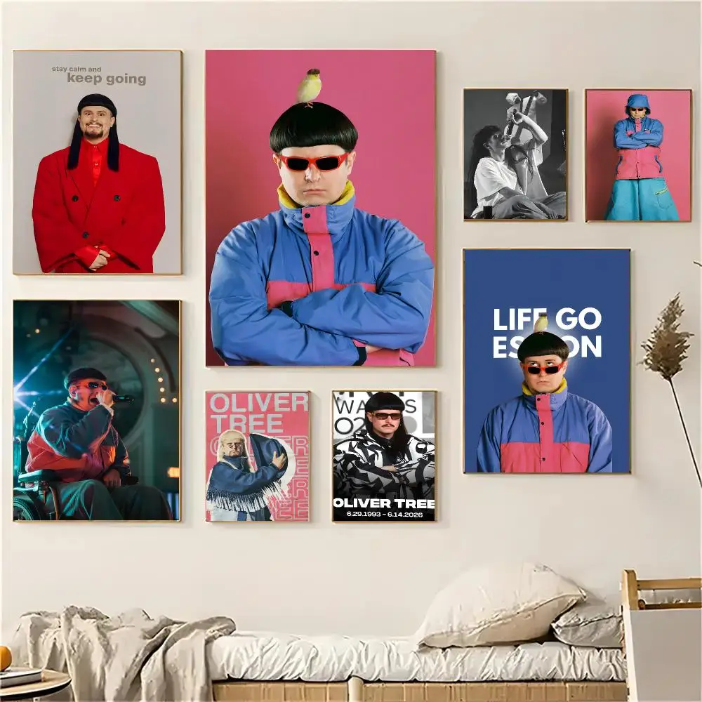 Singer O-Oliver Tree Poster Self-adhesive Living Room Bedroom Party Bar Decor Moisture-proof Fade-resistant HD