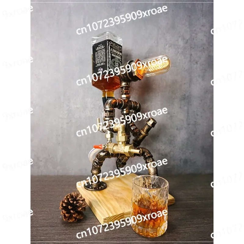 

Робот из нержавеющей стали, креативный бар, ретро-украшение, диспенсер для вина