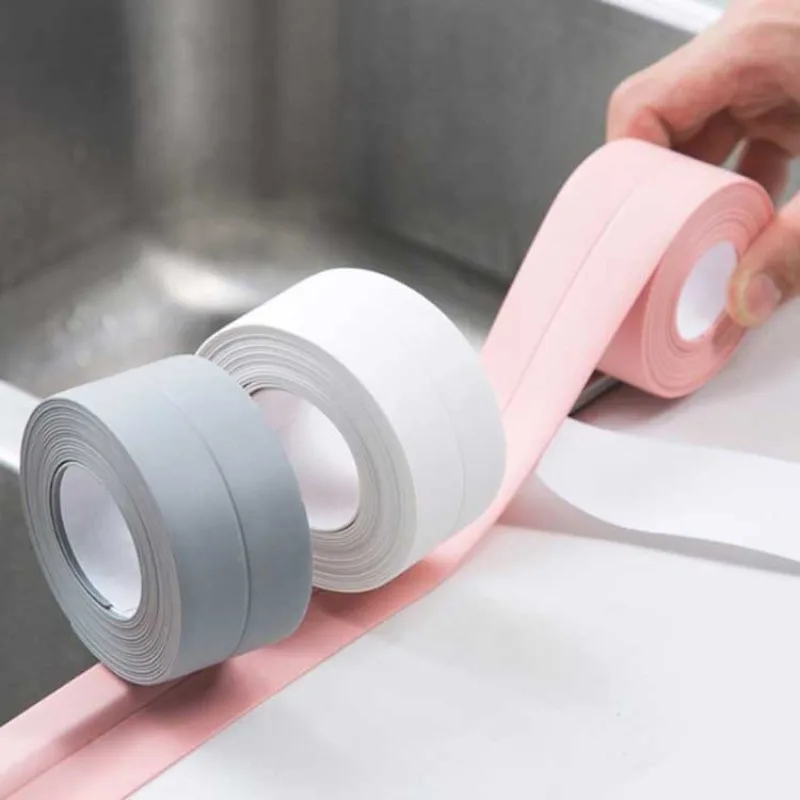 2.2x3.2mPVC Sealing Strip Tape For Bathroom Bath Toilet Kitchen Caulk Tape Self Adhesive Waterproof Wall Sticker Mold Proof Tape