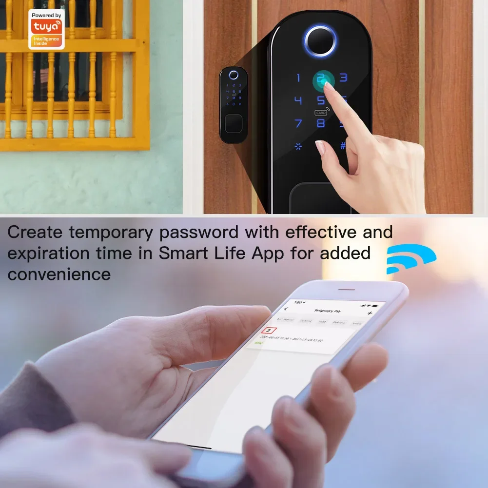 Imagem -04 - Moes-smart Digital Door Lock com Senha Fechadura de Impressão Digital Casa e Hotel Segurança Wi-fi Tuya